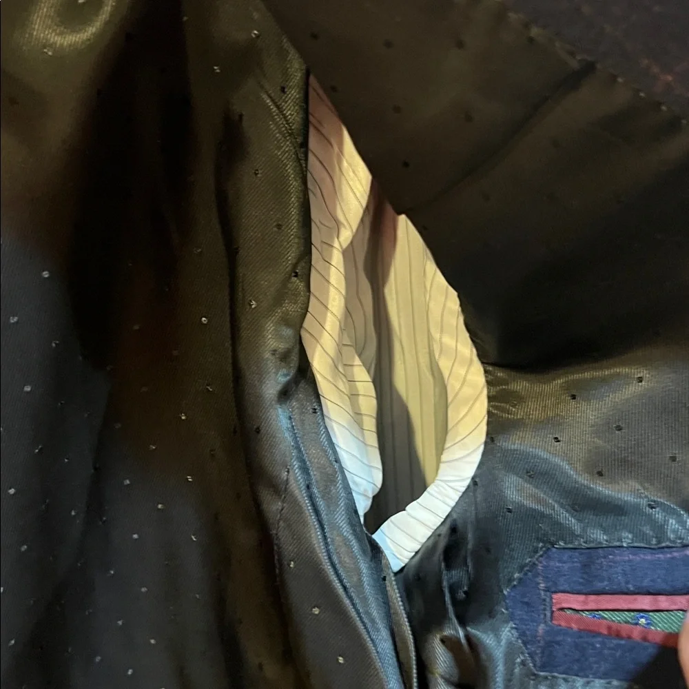 J. Crew Ludlow Blazer Tweed Plaid 38R wool navy slim - Picture 7 of 7